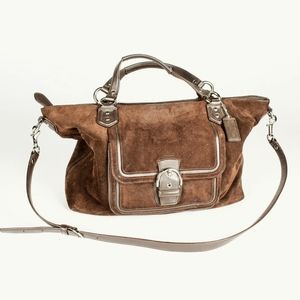 [Coach] Large Suede “Izzy Fashion Satchel” Tote